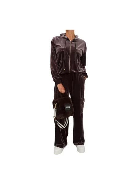 Liu Jo Bluzy Kobieta XS Chenille Hoodie brązowy