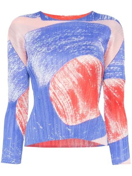 Top Pleats Please Issey Miyake plisat albastru