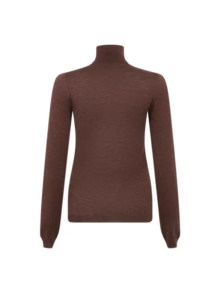 Sweter z golfem Maison Margiela wełniany brązowy