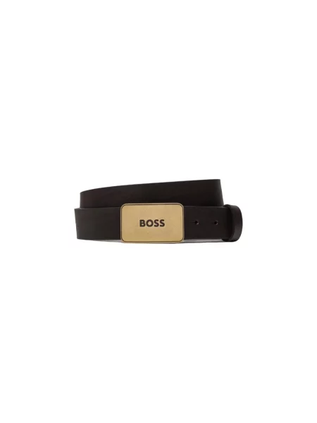 BOSS pasek skórzany brązowy