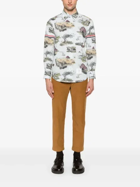 Cămașă Thom Browne cu imagine albastru