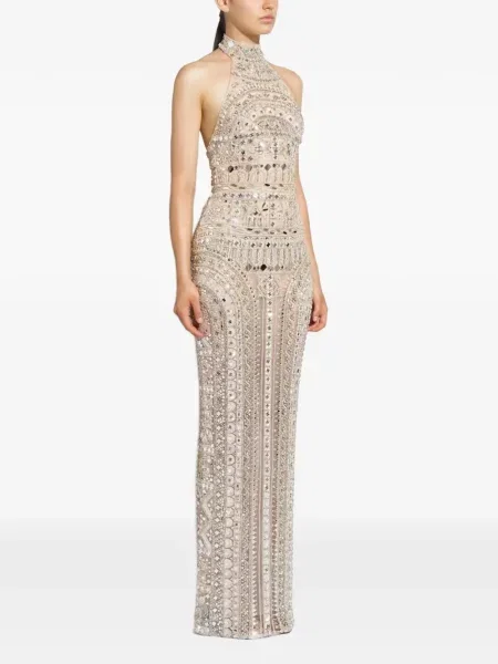 Sukienka maxi Zuhair Murad z koralikami z dekoltem halter