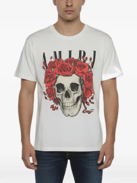 Tricou Amiri cu imagine alb