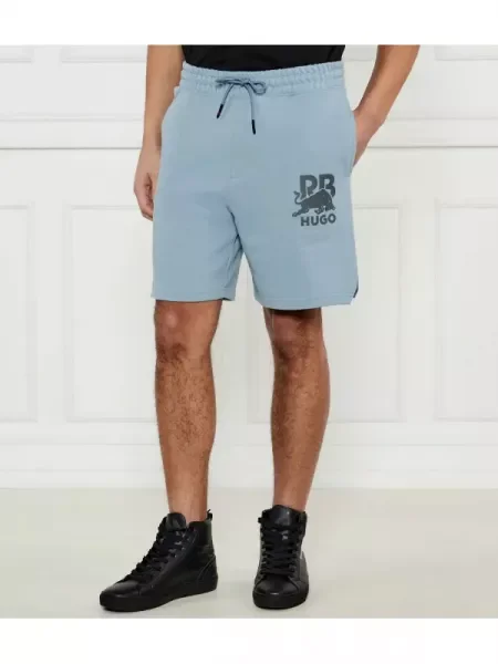 HUGO Pantaloni scurți HUGO X RB Deswick | Oversize fit albastru