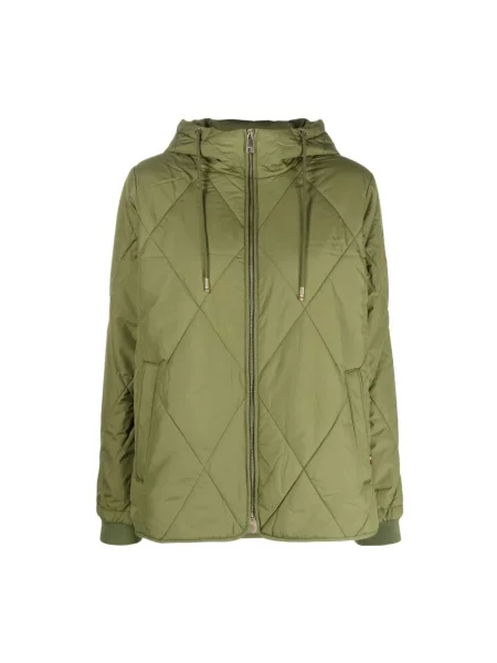 Kurtka Tommy Hilfiger z kapturem ze sznurkiem zielona