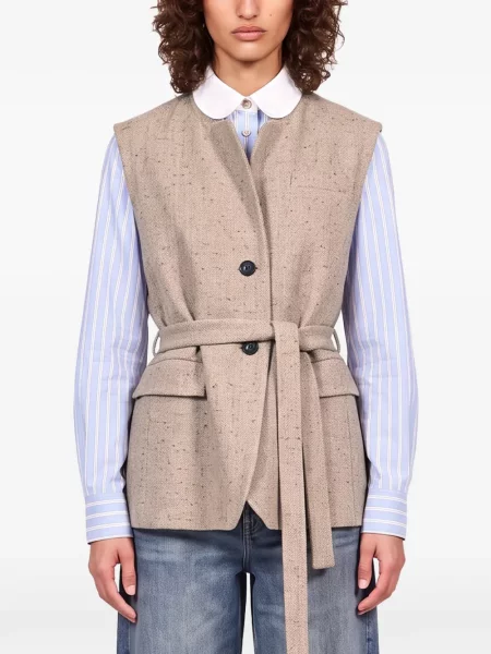Cu centură vestă Antonelli cu model herringbone