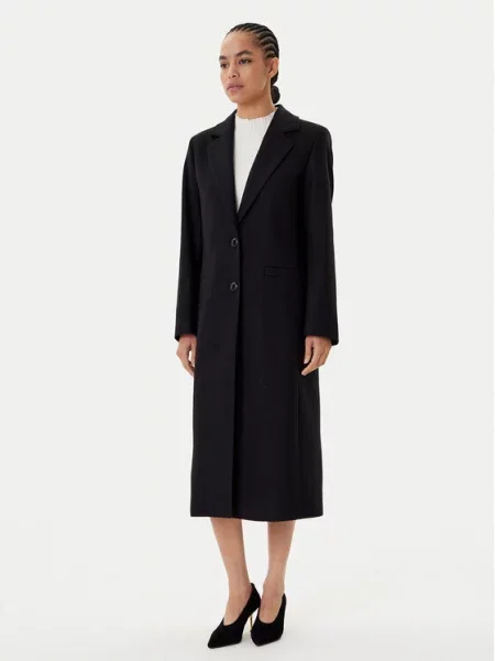 HUGO Volneni plašč Mojeni črna