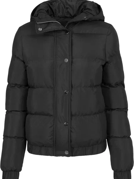 Geacă cu puf Urban Classics cu glugă negru