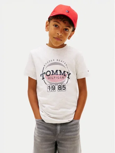 Dětské tričko Tommy Hilfiger šedé