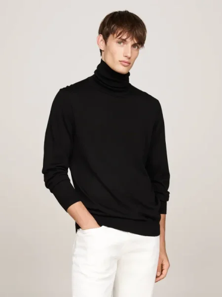 Pulover Tommy Hilfiger de lână negru