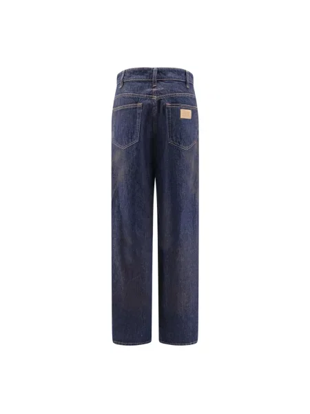 Jeansy Mm6 Maison Margiela z wysoką talią niebieskie