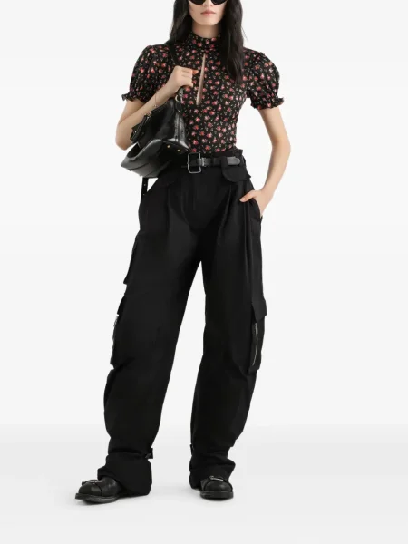 Bluză Dolce & Gabbana cu model floral negru