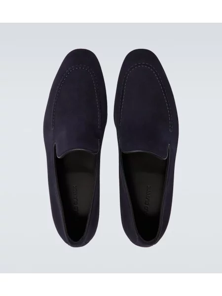 Pantofi loafer Manolo Blahnik din piele de căprioară albastru