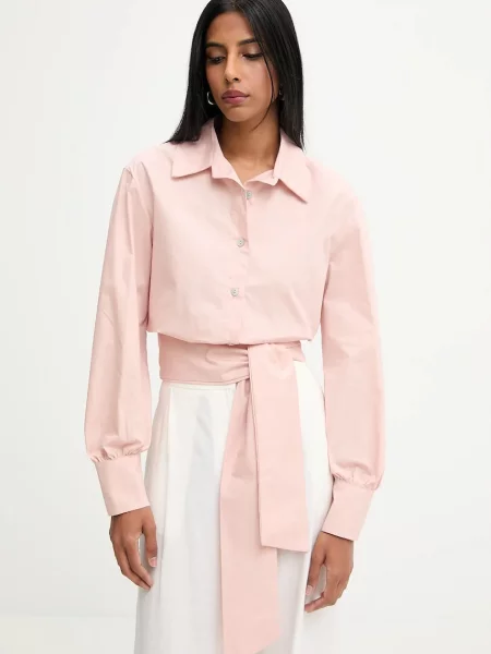 Answear.LAB koszula relaxed z kołnierzykiem klasycznym różowy