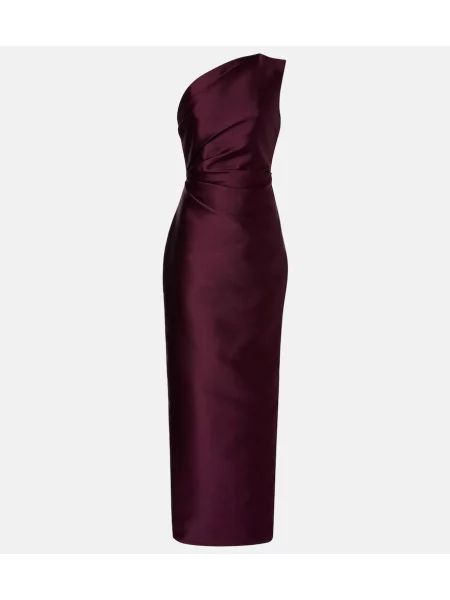 Rochie Solace London din satin drapată violet