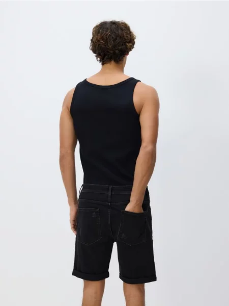 Reserved Pantaloni scurți slim fit din denim gri