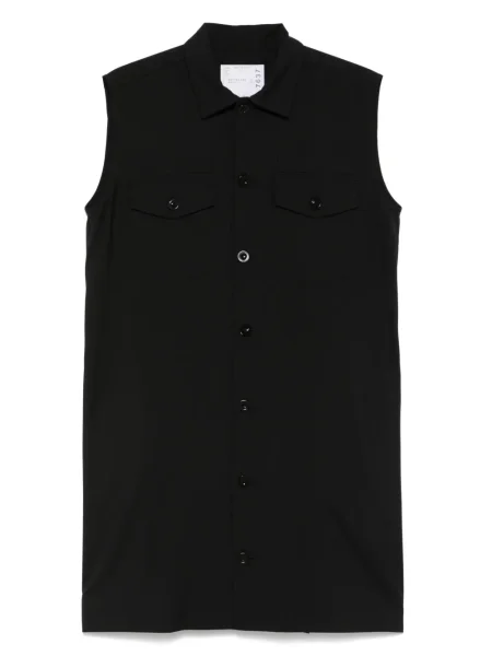 Rochie mini Sacai fără mâneci de costum negru