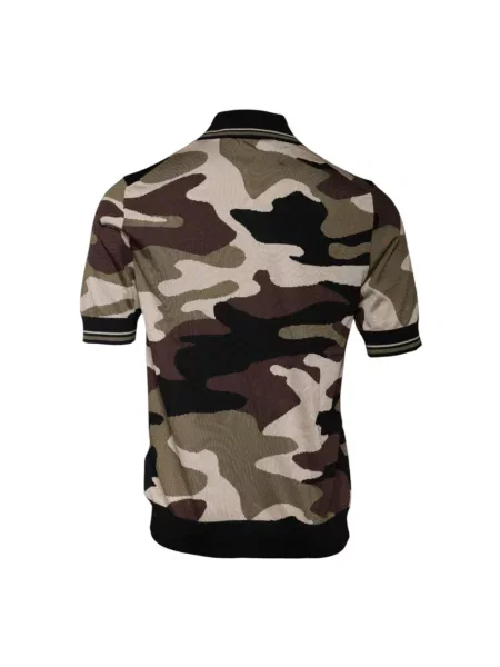Jedwabna koszulka polo Dolce And Gabbana w kamuflażu