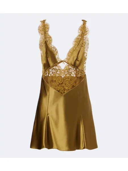 Rochie Retrofete din satin galben