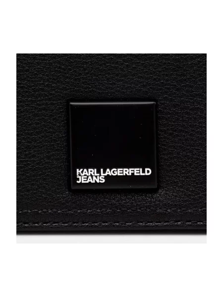 Kabelka Karl Lagerfeld Jeans s autogramem černá