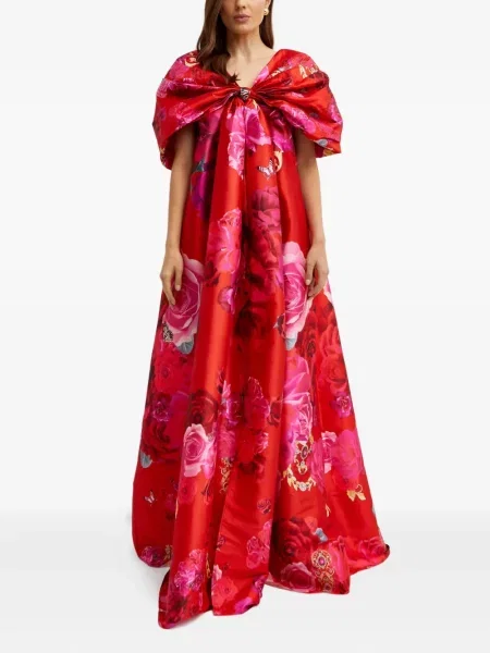 Rochie maxi Camilla cu model floral roșu