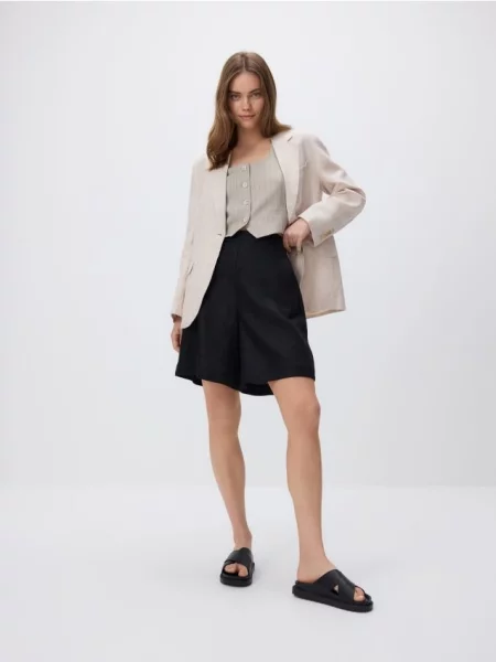 Reserved Лляні шорти чорний