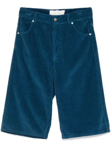 Krótkie szorty Erl sztruksowe niebieskie