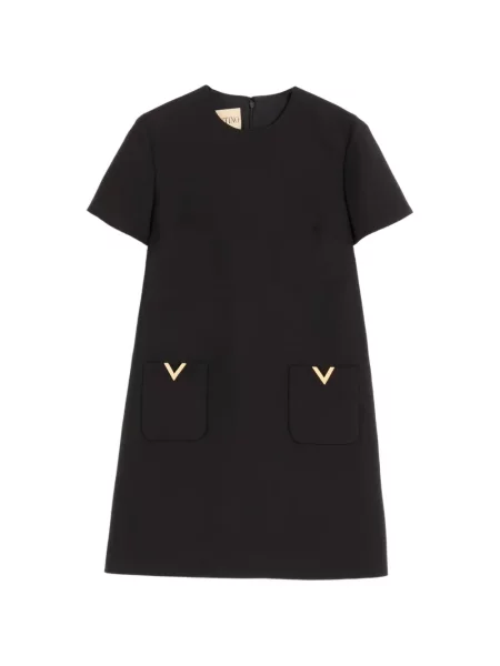 Scurt rochie mini Valentino Garavani din crep negru