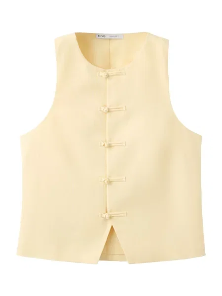MANGO Vestă de costum LAGUNA pastel galben