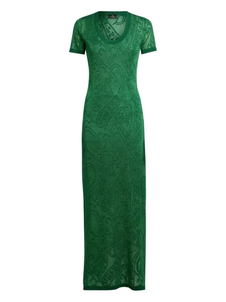 Scurt rochie Etro cu imagine cu model paisley verde