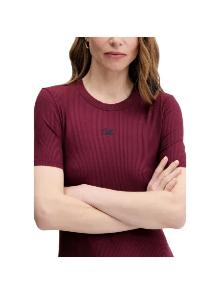 Rochie din denim Calvin Klein Jeans din modal roșu