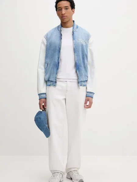 Tommy Jeans bunda bomber pánska modrá