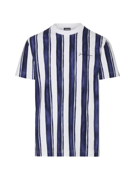 Tricou Jacquemus cu dungi albastru