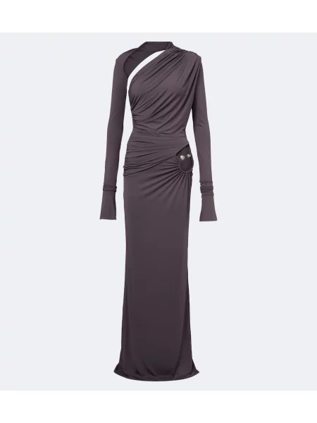 Rochie De La Vali din jerseu asimetrică gri