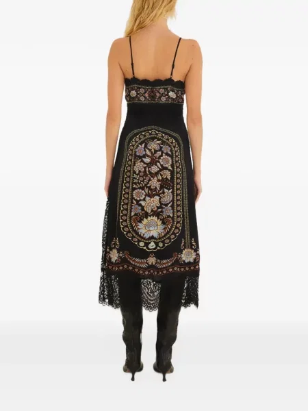 Rochie midi Farm Rio fără mâneci din dantelă negru