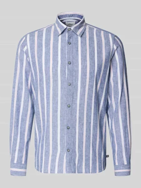 Koszula casualowa o kroju regular fit z mieszanki lnu i bawełny S.oliver Red Label