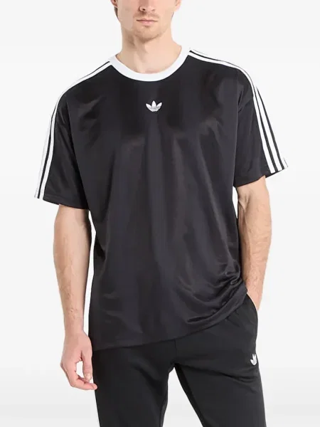 Długie legginsy Adidas z nadrukiem w paski niebieskie