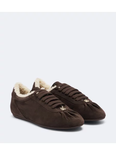 Ursuleț de pluș sneakerși Dolce&gabbana din piele de căprioară maro