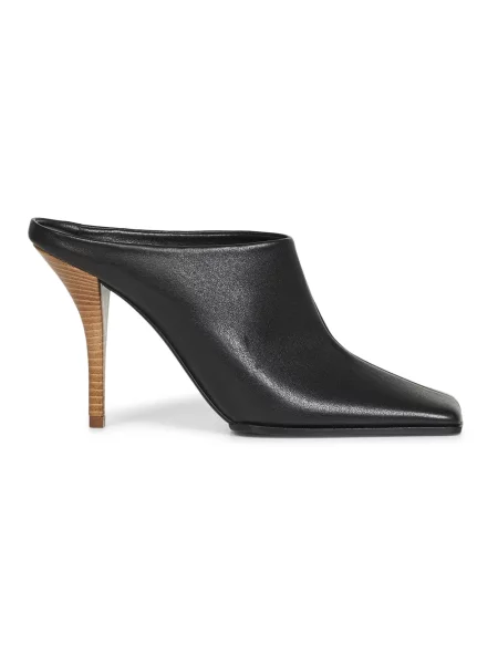 Klapki Alaïa skórzane czarne