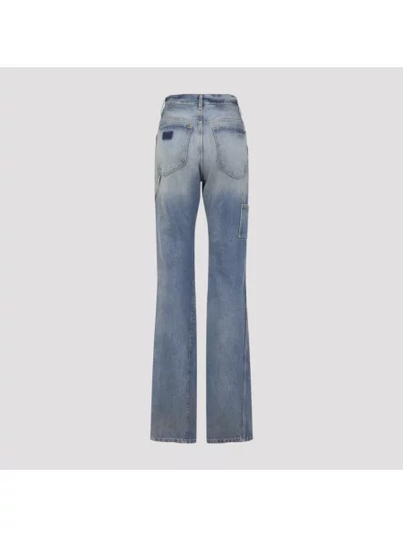 Jeansy straight leg Maison Margiela niebieskie