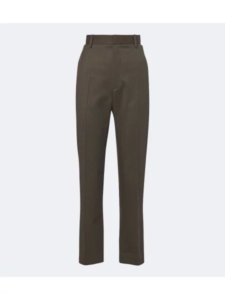 Pantaloni Victoria Beckham de lână verde