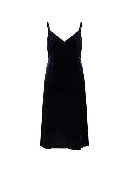 Rochie midi Aspesi de catifea cu bretele albastru