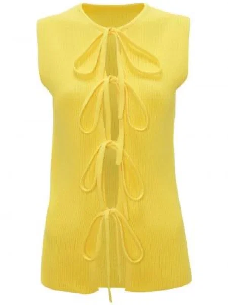 Top Jw Anderson cu șireturi tricotate galben