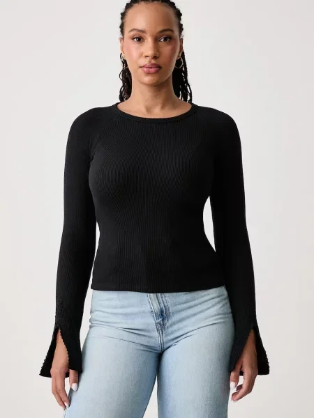 Guess Jeans tričko s dlouhým rukávem černé