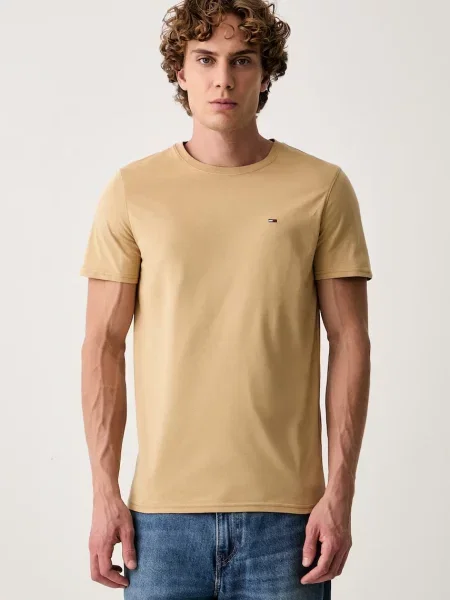 Tommy Jeans tričko pánske béžová