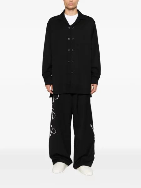 Двуредна с яка риза Y-3 черно