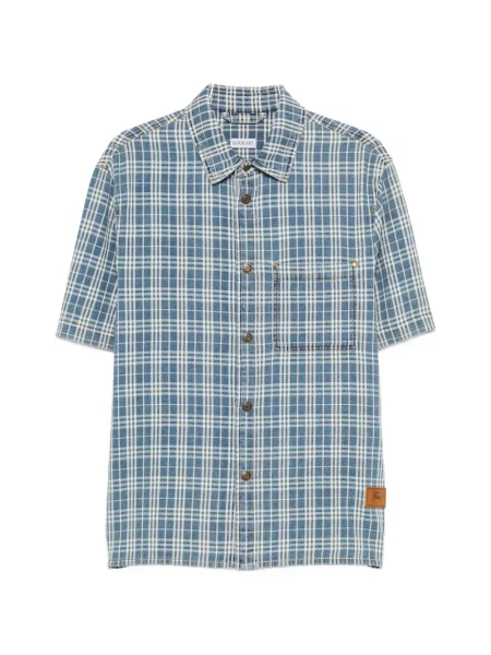 Scurt cămașă Burberry în carouri albastru
