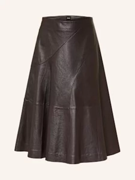 Boss Spódnica Skórzana Sevani rot