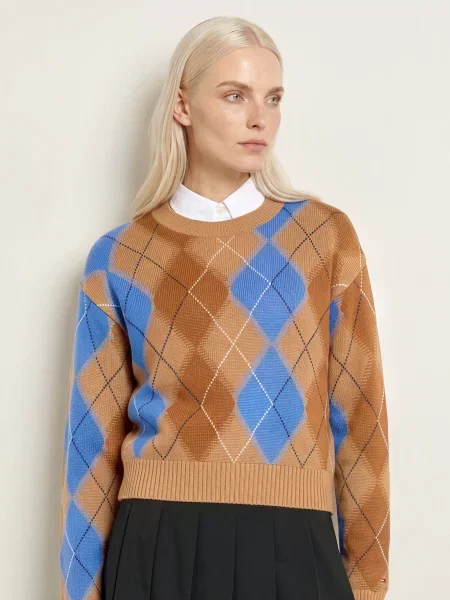 Tommy Hilfiger Sweter braun niebieski