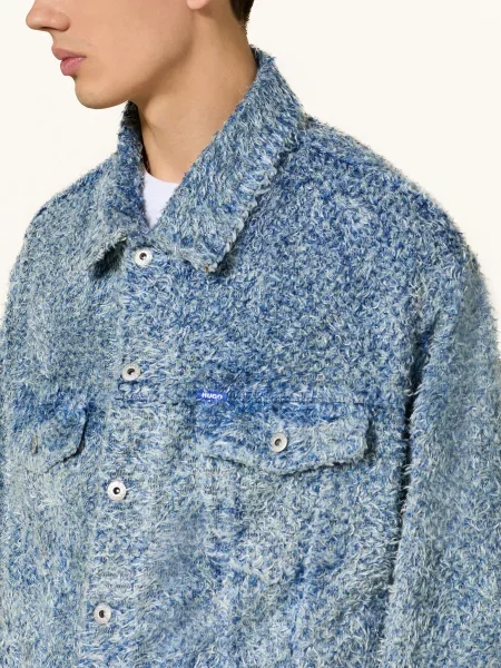 Hugo Blue Boucléová Bunda Kirkby tmavě bílá modrá
